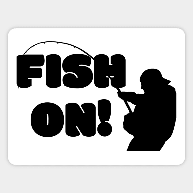 Fish On Angler Fishermen Magnet by capyfarta